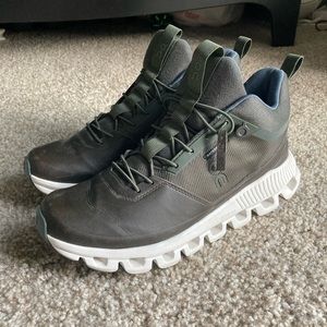 On Running Cloud Waterproof Hi Sneakers Green 7
